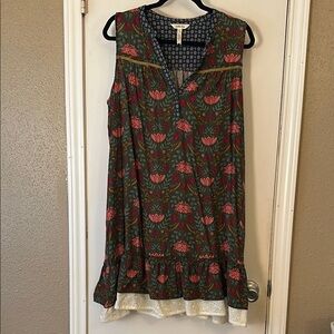 Matilda Jane Brown and Green Sundress V-Neck Sleeveless
